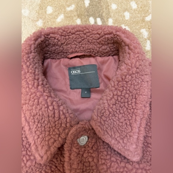 Asos fuzzy pink jacket women’s size medium - Picture 6 of 9